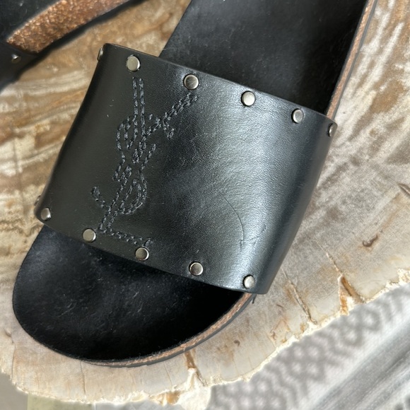 NEW | Saint Laurent Jimmy Studded leather slides - Picture 9 of 10